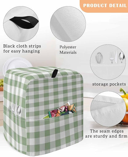 Green Plaid Stand Mixer Dust Cover - Image 3