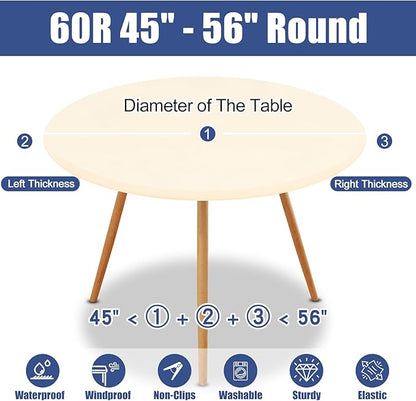 Round Spandex Tablecloth, Elastic Fitted Waterproof Tablecloths - Image 8