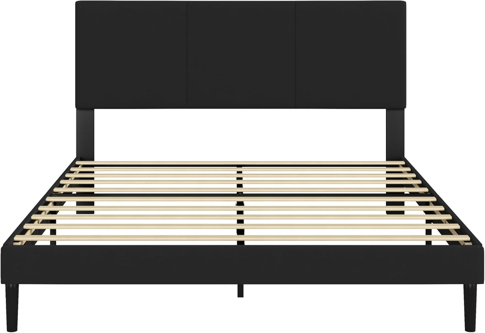 IOILORI Queen Size Bed Frame with Upholstered Headboard, Sturdy Wood Slats, N...
