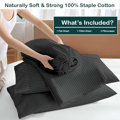 NON Sticky cotton Full Size Sleeper Sofa Sheets, 4 Piece Egyptian Cotton Bed - Image 3