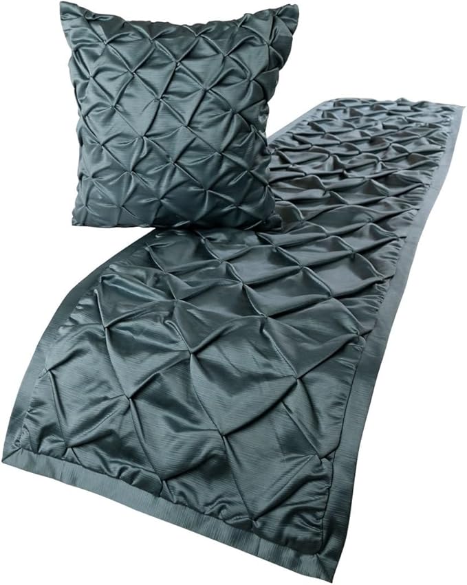 The HomeCentric Handmade Blue CA King 86 x 18 inch Bed Runner by TheHomeCentric