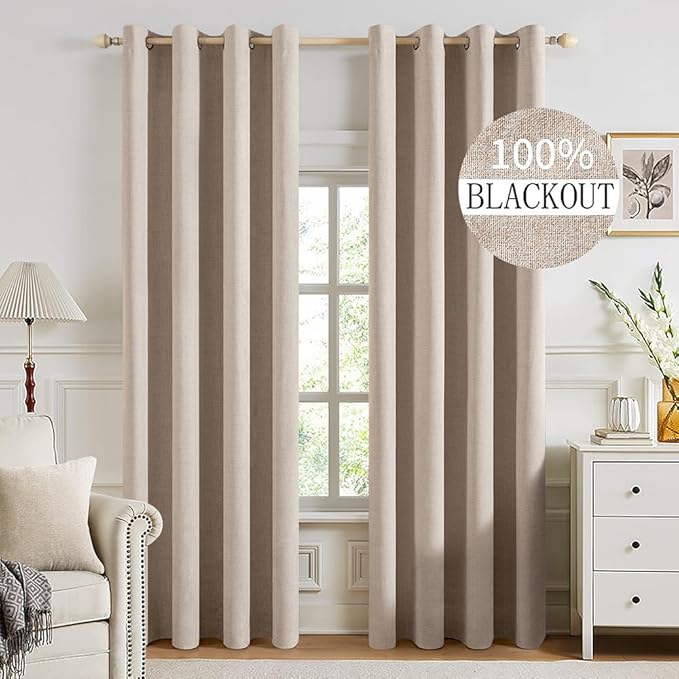 MIULEE 100% Blackout Textured Curtains by MIULEE