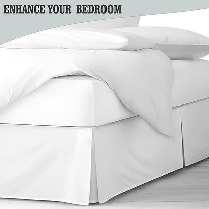 Pleated Bed Skirt Queen Size, Split Corners, Wrinkle-Resistant Microfiber - Image 2