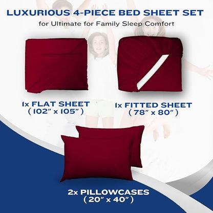 DREAMCARE California King Sheet Sets – 4 pcs Cooling Sheets – up to 21” Deep - Image 8