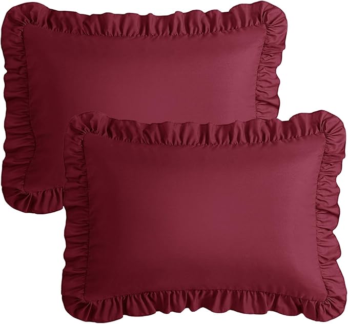 KKJIAF Ruffle Pillow Cases Queen Size Set of 2, Ruffled Pillow Covers - Image 7