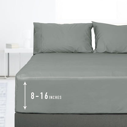 Sunflower King Fitted Sheet, 1-Piece Deep Pocket Fitted Bottom Sheet 16" by SunflowerHometexUS