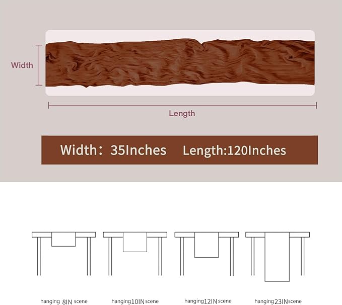 BALCONY & FALCON 2 Pack Terracotta Cheesecloth Table Runner 10FT 120 Inch - Image 3