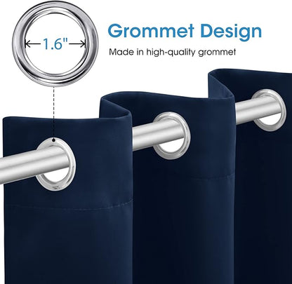 HOMEIDEAS Dark Navy Blackout Curtains - Image 4