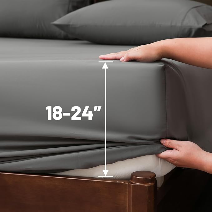 Extra Deep Pocket King Sheets 18-24 Inch 1000 Thread Count 100% Egyptian Cotton - Image 5