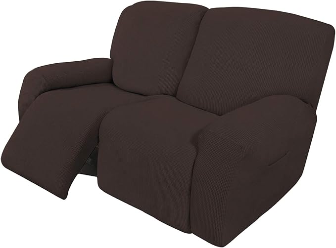 Easy-Going 6 Pieces Recliner Loveseat Stretch Sofa Slipcover Sofa Cover by Easy-Going