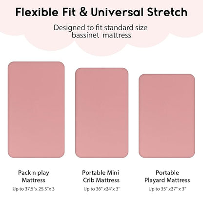 Yoofoss Pack and Play Sheets Fitted, Mini Crib Sheets 2-Pack - Image 3