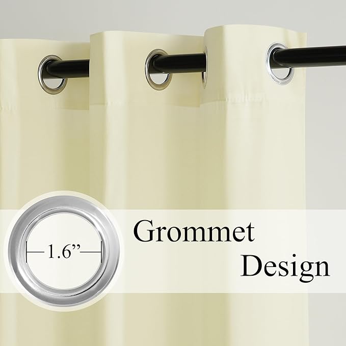 NICETOWN Non-See-Through Privacy Beige Sheer Curtains 72 inches Long 2 Panels - Image 5