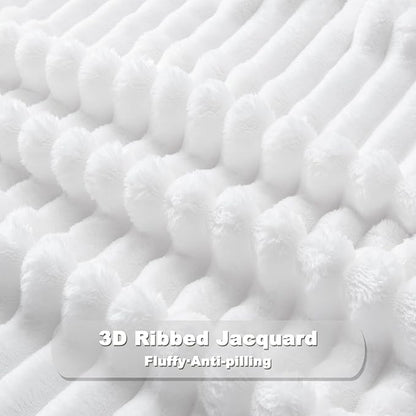 NEWCOSPLAY Super Soft Queen Blanket White Premium Silky Flannel Fleece 3D - Image 5