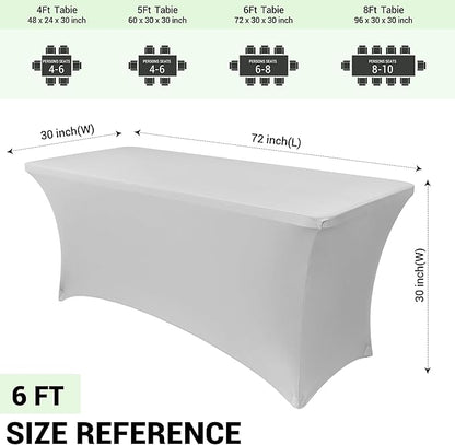 Obstal Spandex Table Cover 6ft Fitted Tablecloth Rectangular - Image 4