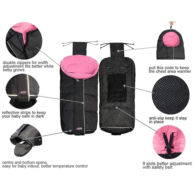 Waterproof Anti-freeze Winter Universal Stroller Footmuff, Ultra Soft Width - Image 7