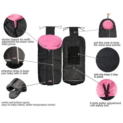 Waterproof Anti-freeze Winter Universal Stroller Footmuff, Ultra Soft Width - Image 7