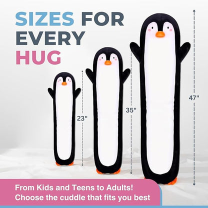 Penguin Plush Body Pillow for Kids | Long Stuffed Animal Cuddle Pillow | Soft - Image 6