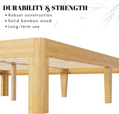 14 inch high bamboo wood twin bed frame, package contents