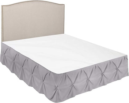 Nestl Grey Lavender Bed Skirt Cal King Size, Pinch Pleat Cal King Bed Skirt - Image 7