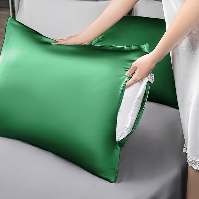 Mulberry Silk Pillowcase for Hair and Skin, King Size Cooling Silk Pillow Case - Image 6