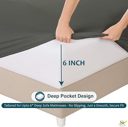 Luxury Queen Sleeper Sofa Bed Sheet Set, 100% Egyptian Cotton, 338 Thread Count - Image 4