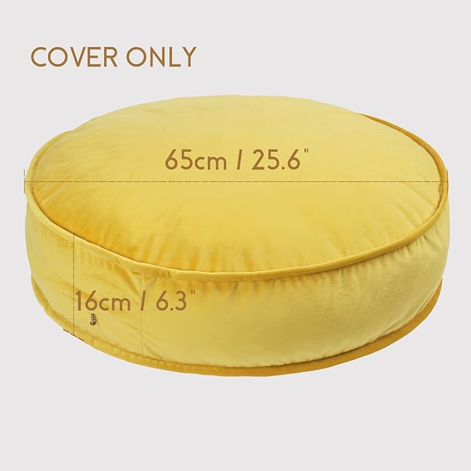 Round Floor Pillow Cover Velvet Throw Seating Pouf Yoga Meditation Cushion - Image 3