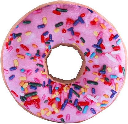 HYSEAS Round Throw Pillow 14 Inch Pink Donut, 3D Digital Print Decorative by HYSEAS