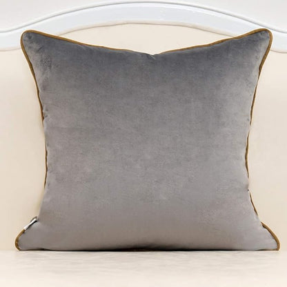 Alerfa 18 x 18 Inches Gray Geometric Gold Leather Striped Cushion Cases - Image 2