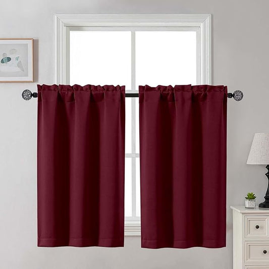 Gwine Short Curtains for Bedroom 45 Inches Long, Short Half Window Kitchen by Gwine