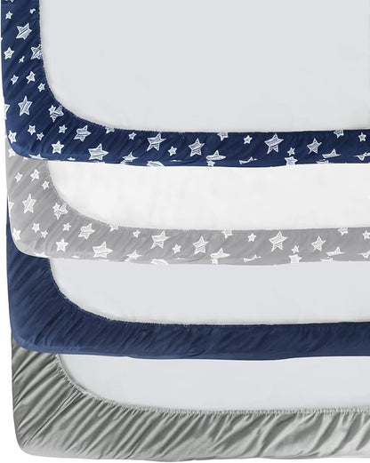Crib Sheets for Boys or Girls 4 Pack, Fitted Crib Sheet for Standard Size Crib - Image 6