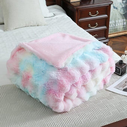 Faux Fur Throw Blanket for Couch Cozy Fuzzy Soft Plush Thick Fluffy Fleece - Image 7