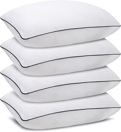 standard size bed pillows for sleeping 4 pack,luxury shown in use
