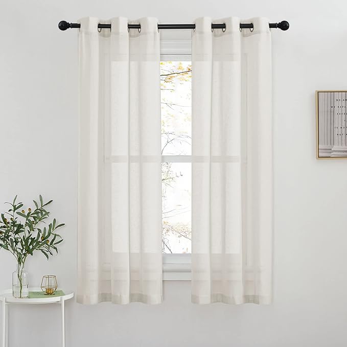 NICETOWN Natural Linen Sheer Curtains Faux Flax by NICETOWN