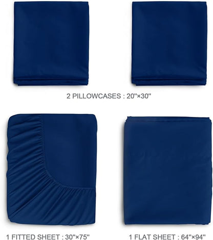 SPRINGSPIRIT Cot Sheets 30" x 75" x 9", 4 Piece Cot Sheet Set, Cot Size Fitted - Image 3