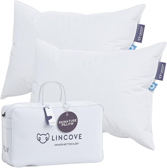 Lincove Signature 100% Natural Canadian White Down Luxury Sleeping Pillow by Lincove