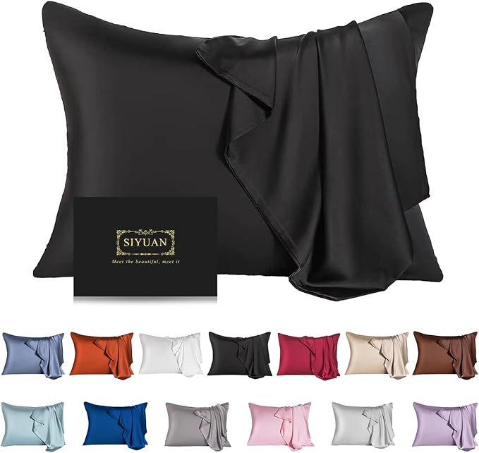Mulberry Silk Pillowcase for Hair and Skin, Queen Size Cooling Silk Pillow Case by SIYUAN