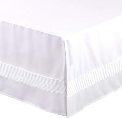 Valea Home Bed Skirt with Stitch on White Dust Ruffle with Split Corners - Image 9