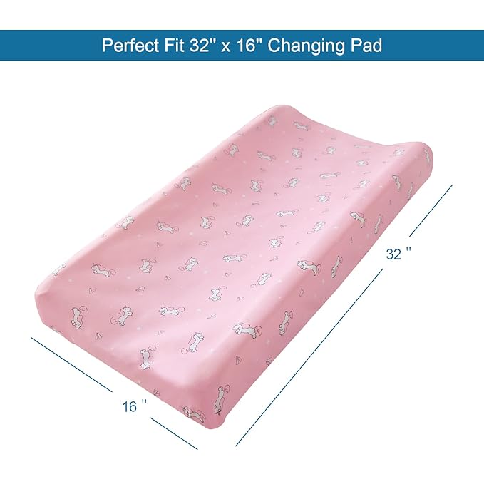 Changing Pad Cover for Girls 2 Pack, Comfy & Breathable Changing Table Cover - Image 6