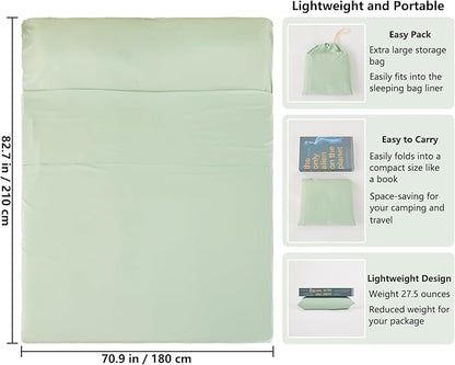 Sleeping Bag Liner Camping Adult Sleep Sack Lightweight Travel Sheet - Image 2