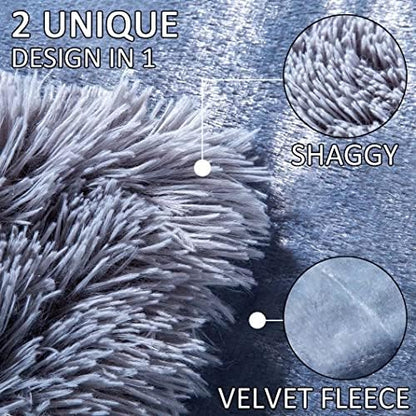 yusoki grey queen faux fur blanket,2 layers,queen90" x, close-up detail