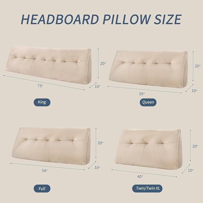 Headboard Wedge Pillows Full, Ergonomic Bed Triangular Headboard Pillow - Image 2