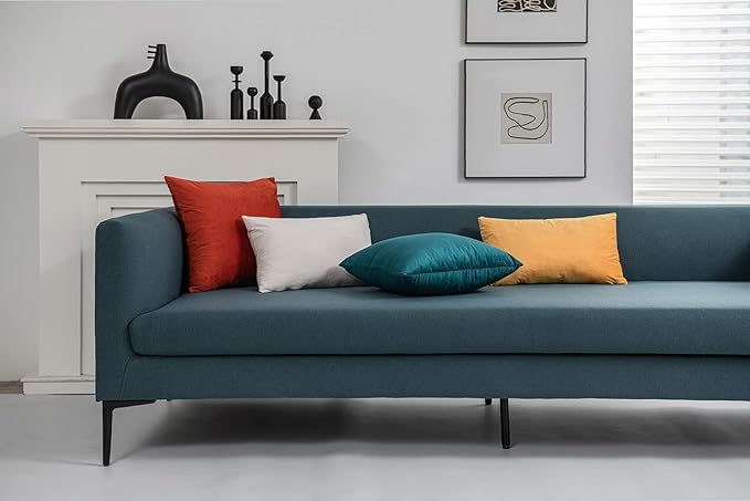 Throw Pillow Cases 20x20 Teal: 2 Pack Cozy Soft Velvet Square Decorative Pillow - Image 6