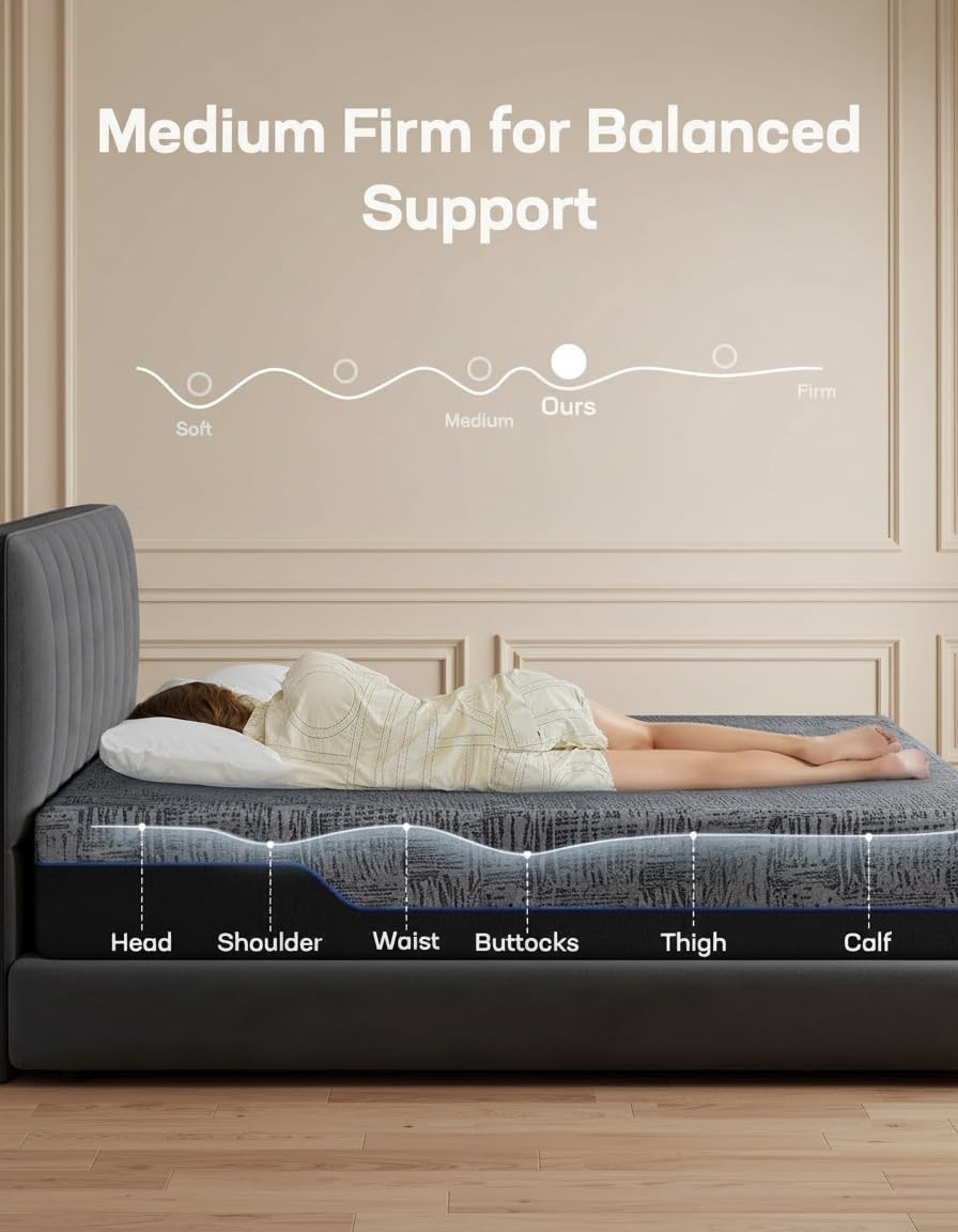 Marsail NS1 Queen Massage Adjustable Base with Mattress Set,Dual Motor Frame ...