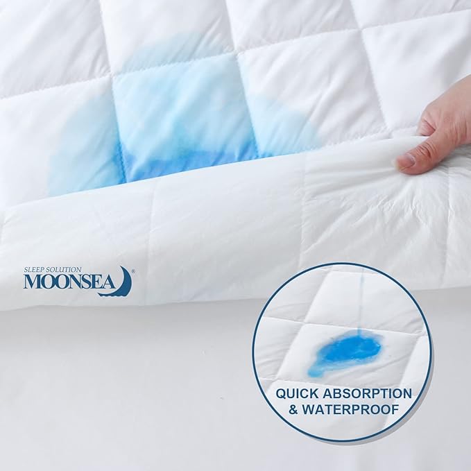 Twin XL Mattress Topper Pad Protector Quilted Waterproof, Absorbent Twin Extra - Image 4