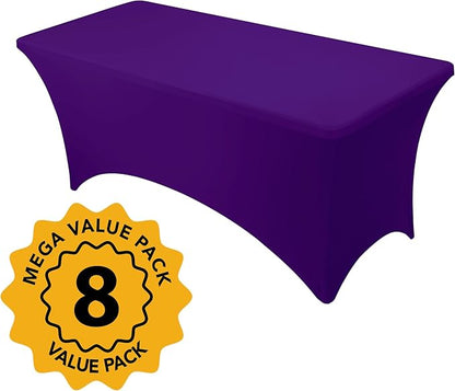 8-Pack Premium Purple Spandex Tablecloths - Image 2