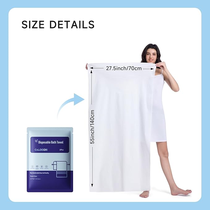 10 PCS Disposable Bath Towels, Large Disposable Towel Tablets Disposable Towels - Image 3
