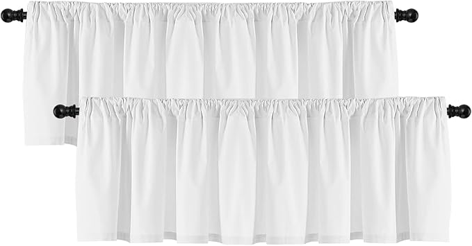 2 Panels Festive White Window Valances Curtain Valances by Deztibos