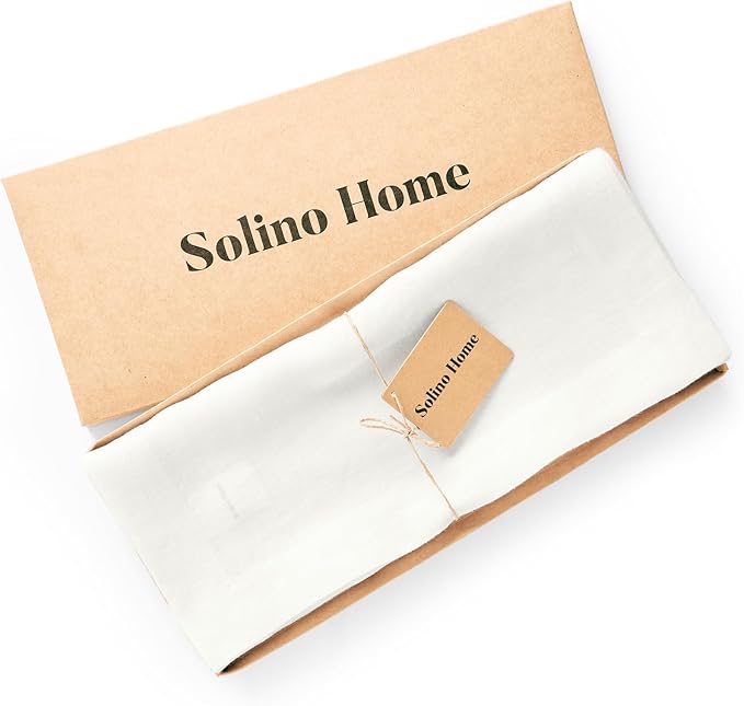Solino Home 100% Pure Linen White Table Runner 108 Inches Long - Image 5