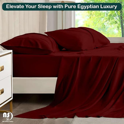 NON Sticky cotton Full Size Sleeper Sofa Sheets, 4 Piece Egyptian Cotton Bed - Image 5