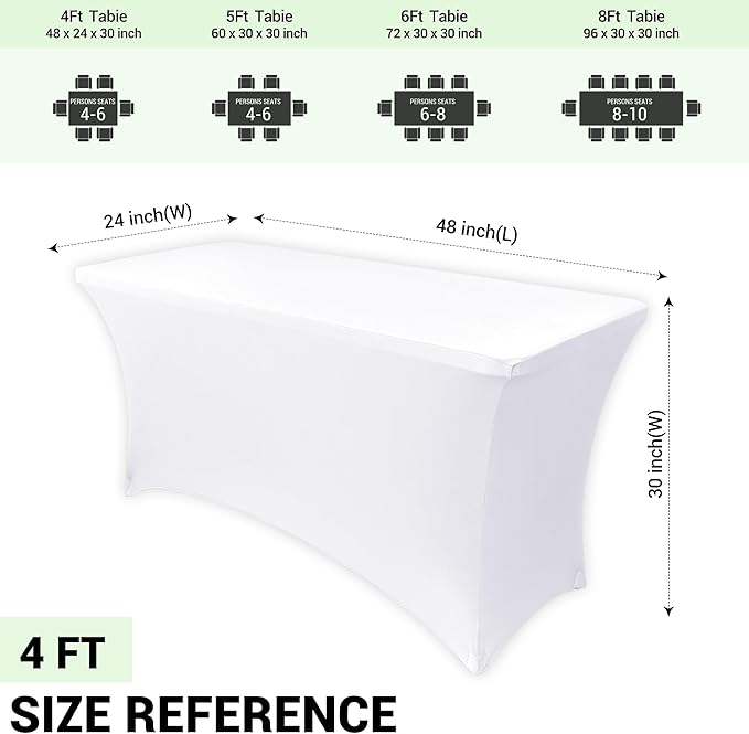 Obstal 4Ft Stretch Spandex Table Cover - Image 4
